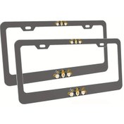 Resim Meridiangoods 2 Adet Bee Gnome Ayçiçek Mat Alüminyum Plaka Çerçevesi 12.2x6.3inch Siyah Vida Kapaklı 