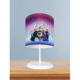 Resim Bebek ve Çocuk Odası Karlar Ülkesi Mor Desenli Abajur 