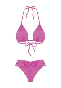 Resim Bonesta Rory Drapeli Üçgen Pembe Bikini Takımı 