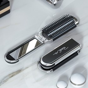 Resim 1pc Taşınabilir Katlanabilir Fön Makinesi Küçük Aynalı - Anti-Statik Mini Tarak ile Uzatılabilir Ayna - Tüm Saç Tipleri için Mini Seyahat Boyutuna Uygun Tasarlandı. 