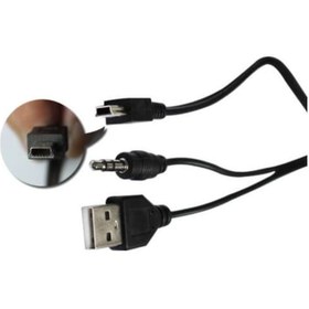 Resim Mp3 Mp4 Player Usb Şarj ve 3.5Mm Aux Kablo Usb To 5 Pin Mini Usb 