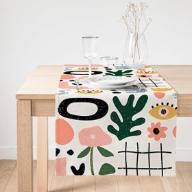 Resim Beyaz Zemin Üzerinde Geometrik Desenli Dijital Baskılı Özel Tasarım Süet Runner 