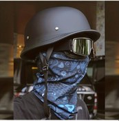 Resim Dashanshop Retro Yarım Motosiklet Kaskı - Mat Siyah Xl 61-62cm Scooter Ve İki Tekerlekli Araçlar İçin Mat Siyah 