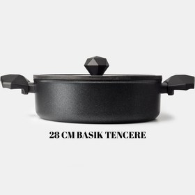 Resim Gal Basık Tencere 28 Cm Siyah 