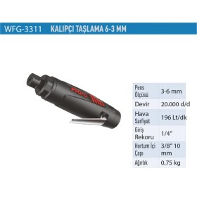 Resim Wufu Kalıpçı Taşlama 6-3mm WFG3311 