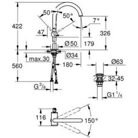 Resim Grohe 24365DA0 Atrio Tezgah Üstü Lavabo Bataryası Bakır 