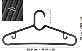 Resim 20 Adet Slim Plastik Elbise Askısı, Gardrop İçin Alan Tasarruflu Pantolon Gömlek Ceket Etek Askısı, Kıyafet Askısı, 38.5 cm x 18 cm (20, SİYAH) 