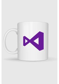 Resim Visual Studio Logo Tasarımlı Kupa Bardak Beyaz 