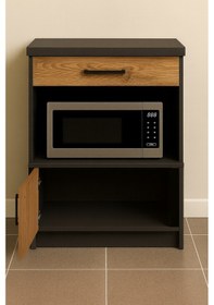 Resim Dora Çok Amaçlı Dolap - Mikrodalga - Erzak - Mutfak - Kiler Dolabı - 60 Cm Atlantik Çam - Antrasit 