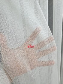 Resim Tül Perde Brillant İnce Çizgili Etek Kurşunlu 