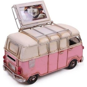 Resim Dekoratif Metal Minibüs Çerçeveli Ve Kumbaralı Hediyelik Çok Renkli 