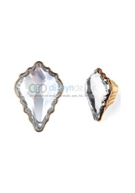 Resim Kristal Desenli Cam Düğme Kulp 36 Mm. Altın Lüx 