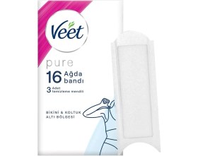 Resim Veet Pure Hipoalerjenik Parfümsüz Sir Ağda Bandı 1 x 16 Adet Bikini Bölgesi & Koltuk Altı İçin 