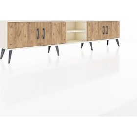 Resim Arges Tv Ünitesi 3 Raflı 4 Kapaklı 220x30x51 Aytaşı-çam/aytaşı Atlas Çam/aytası - Aytası 
