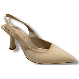 Resim C-shoes 809-25 Arkası Açık Kısa Topuk Kadın Ayakkabı Krem 