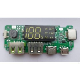 Resim Powerbank Çift Usb 5v 2.4a Ledli Micro Usb Ve Type-c Modülü 
