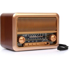 Resim NNS NS-3315BT Bluetooth USB SD MP3 Nostaljik Ahşap Radyo 