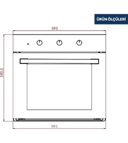 Resim Kumtel Antrasit (Gri) Cam Ankastre Fırın B66-S2 MT 