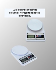 Resim Gld-spt- Dijital Mutfak Terazisi 10kg Kapasiteli 1g Hassasiyetli Beyaz 