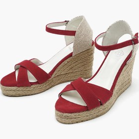 Resim Lily Kırmızı Kadın Dolgu Topuk Süet Espadril Sandalet 