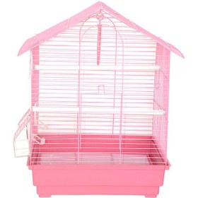 Resim Dayang İki Kapılı Çatılı Muhabbet Kuşu Kafesi Renkli 35x28x46 Cm 