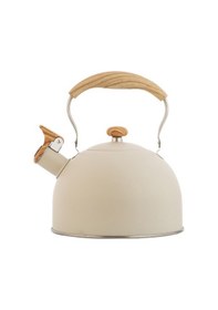 Resim Valkyrie 2.5l Paslanmaz Çelik Düdüklü Su Isıtıcısı Demlik Islıklı Kettle Krem 