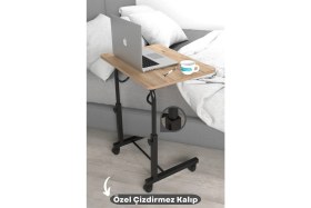 Resim Depolife Eğim Yükseklik Ayarlı 50X70 Laptop Sehpası Ders Bilgisayar Çalışma Masası Metal Ayak Tekerlekli 