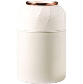 Resim Youtek 500ml 304 Çelik Çocuk Termos Bardak, Isı Saklama Ve Yemek Izgarlama Fonksiyonu, Beyaz Renk Siyah 