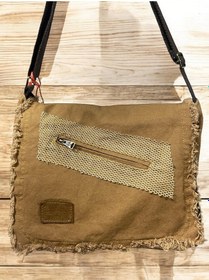 Resim Old Cotton Cargo Vintage Salaş Orta Boy Unisex Günlük Çapraz Postacı Tablet Çantası M 32 Cm X 27 Cm CAMEL 