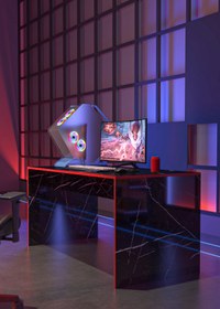 Resim Givayo Mobilya WARDEN OYUNCU MASASI ROYAL KIRMIZI BANT 