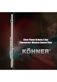 Resim Köhner S-215 Gümüş Yan Flüt Seti-Kutulu Ful Set 
