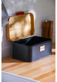 Resim Acar Sirius Bambu Kapaklı Ekmek Saklama Kutusu - 30 Cm. Siyah 