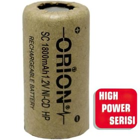 Resim Orion High Power Serisi 1800 mAh 1.2 V SC Boy Ni-CD Industrial Şarj Edilebilir Pil 