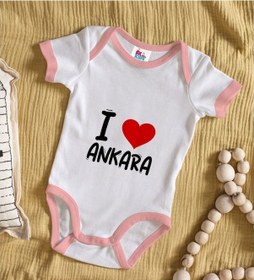 Resim Bk Kids I Love Şehir Serisi Pembe Bebek Body Zıbın - Model 1 Beyaz - Pembe 