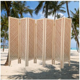 Resim sdf kereste Ahşap Paravan 7 Kanatlı Oda Bölme 