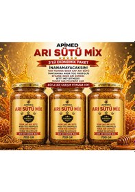 Resim Arısütü Mix 3 700g Arı Ürünlerinin Gücü Tek Kavanozda 