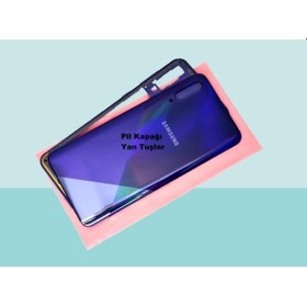 Resim Tkgz Samsung Uyumlu Galaxy A30s A307 Full Kasa Arka Kapak Batarya Kapağı - Mavi Çok Renkli 