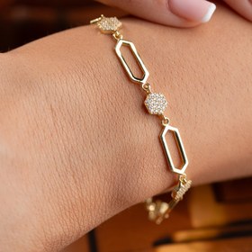 Resim GEOMETRİK IŞILTI BİLEKLİK | 925 GÜMÜŞ - Gold 