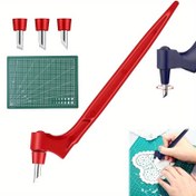 Resim Kırmızı Plastik El Sanatları Kesme Araçları, 2025 Yeni Kesme Süreci Araçları, 360 Derece Dönen Bıçak Kağıt Kesici, Bıçak Kalem Şablonu Gravür Scrapbook DIY El Sanatları Aracı, 3 Gravür Başlığı ile, Tüm Mevsimler için 