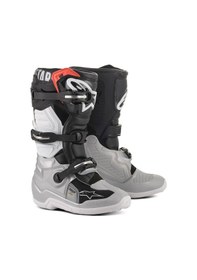 Resim Alpinestars Tech 7s Kros Çocuk Motosiklet Botu Siyah Gri Beyaz Altın 
