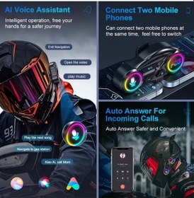 Resim Y13 Motor Kask Kulaklık Rgb Modlu Radyolu Motosiklet Kulaklık 5.3 Bluetooth Intercom 99917313 