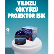 Resim Mbb E-Ticaret Döner Galaxy Projektör Gece Lambası – Ay ve Yıldız Işıklı Atmosfer Lamba, USB Bağlantılı 