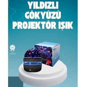 Resim Mbb E-Ticaret Döner Galaxy Projektör Gece Lambası – Ay ve Yıldız Işıklı Atmosfer Lamba, USB Bağlantılı 
