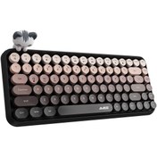 Resim Coverzone Kablosuz Klavye - Bluetooth, Retro, Yuvarlak Tuşlu, Kedi Süs Aksesuarı, Sessiz AJAZZ AJ308i 