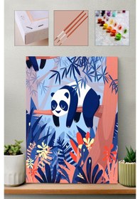 Resim Sayılarla Boyama Seti - Yorgun Panda 40x50cm 