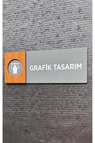 Resim Yönline Grafik Tasarım Kapı İsimliği Kişiselleştirilebilir Antrasit Ceviz Detaylı Kendinden Yapışkanlı 