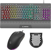 Resim Rampage ECLİPSE Siyah Usb RGB Aydınlatmalı Q Gaming Oyuncu Klavye Mouse Set 12800 dpi 