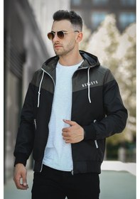 Resim Oksit Believe Baskılı Suya Dayanaklı Slim Fit Erkek Mevsimlik Mont Yağmurluk 001 