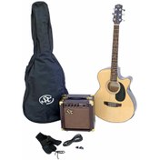 Resim Sx SA3-SK-NA Elektro Akustik Gitar Seti (Natural) 