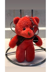 Resim Sevimli Ayıcık Peluş Oyuncak Anahtarlık Uyku Arkadaşı Hediyelik 12 Cm Kırmızı 